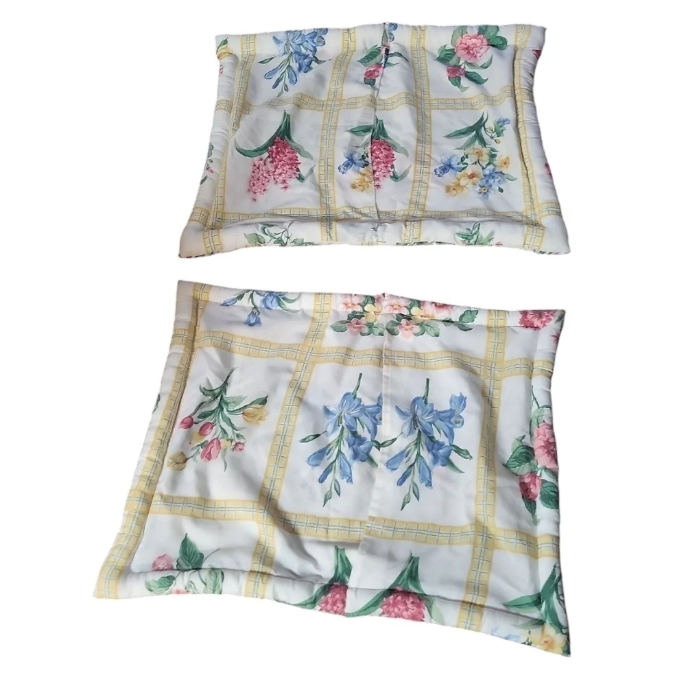 Springs Pillow Shams Floral Yelloe Plaid